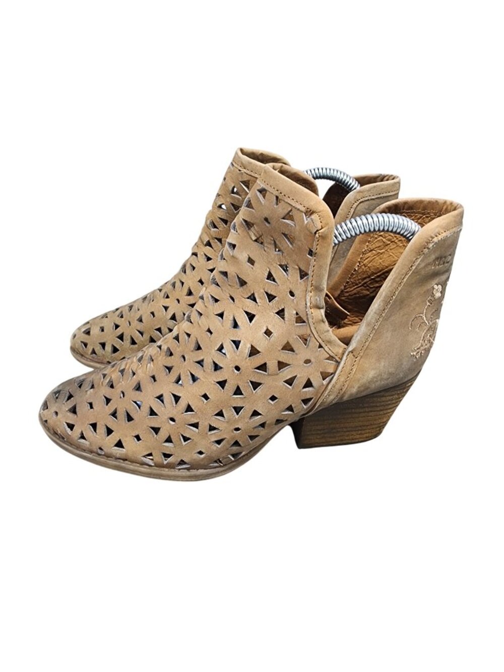 Musse & Cloud Shoes Womens Size 7 Tan Leather Athena Ankle Booties *Read*